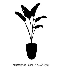 Vector Plant Pot Silhouette House Plant Stock Vector (Royalty Free ...