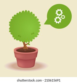 Vector plant in a pot: : Work concept