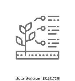 Vector plant properties, seed characteristics line icon.