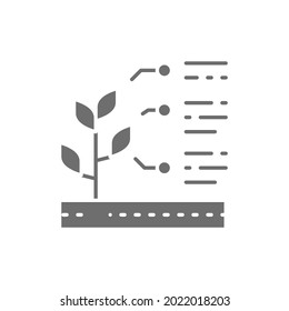 Propiedades de planta vectora, características de semilla icono gris.