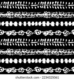 Vector Plant Seamless Grunge Brush Ornament.