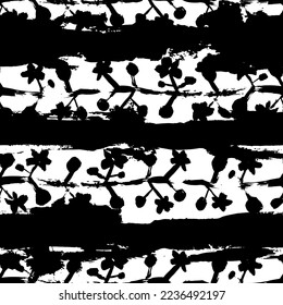 Vector Plant Seamless Grunge Brush Ornament.