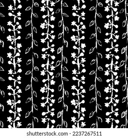 Vector Plant Seamless Grunge Brush Ornament.