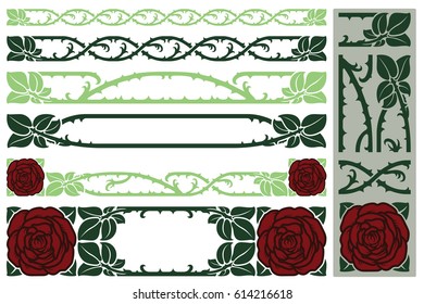 Vector plant vignette for labels, banner, sticker and other design. 