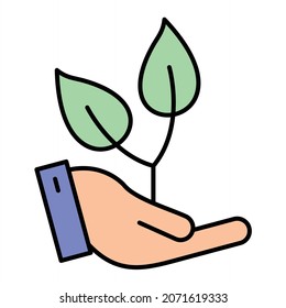 Vector Planting Filled Outline Icon Design
