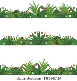 Vector plants for children's book illustrations. Grass vector isolated on white background.