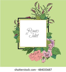 vector plants and flowers for books, wedding invitations, party greeting cards