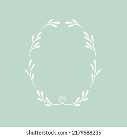 Vector plants frame illustration. Vintage wreath