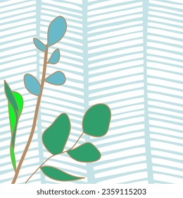 Vector of plants on green line background.