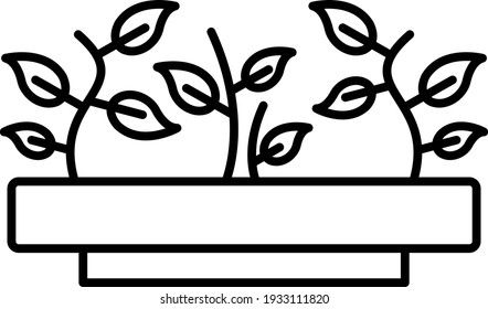Vector Plants Outline Icon Design
