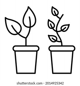 Vector Plants Outline Icon Design
