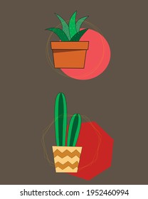 plantas vectoriales con ilustración de cacerolas