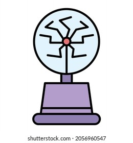 Vector Plasma Ball Filled Outline Icon Design
