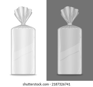 Vector plastic bag packaging mockup, plastic bag with clip
