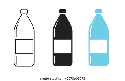 Vector Plastic Bottle Icon Set