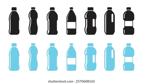 Vector Plastic Bottle Icon Set