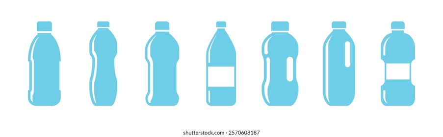 Vector Plastic Bottle Icon Set