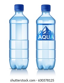 векторная пластиковая бутылка с водой на белом