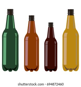 Vector plastic bottles of different colors