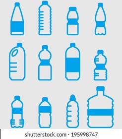 vector plastic bottles set - Separate layers for easy editing