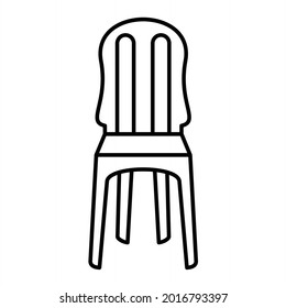 Vector Plastic Chair Outline Icon Design
