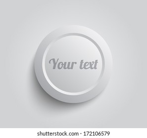 Vector plastic circle banner / button. Clean and modern style design 