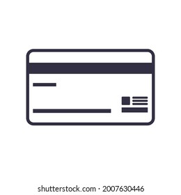 Vektorplastikkarte. Schwarzes, einfaches Banksymbol. Flache Illustration.