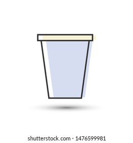 Vector plastic cup icon. Drinking symbol. For design, web site design, logo, app, UI/UX