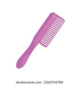 Vector plastic hair comb pink cute cartoon brush.
