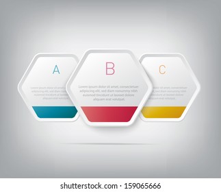 Vector plastic hexagons infographic sequence