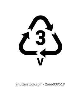 Vector de reciclaje de plástico 3 V para iconos de gestión de residuos