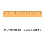 Vector plastic ruler 10 cm, measuring tool on white background