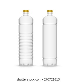 Vector Plastic Sunflower Olive Oil Empty Blank Bottle Empty Blank Isolated on White Background