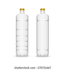 Vector Plastic Sunflower Olive Oil Empty Blank Bottle Empty Blank Isolated on White Background