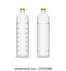 Vector Plastic Sunflower Olive Oil Empty Blank Bottle Empty Blank Isolated on White Background