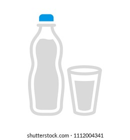 Vektor Kunststoff Wasserflasche, Getränkebehälter Illustration - frisches Mineralwasser