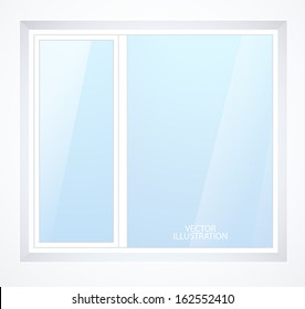 Vector plastic window with white frame