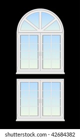 vector plastic windows on black