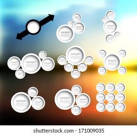 Vector plat transparent Web, mobile Elements, icons. Buttons and Label