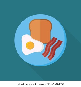 Vector of a Plate of Breakfast Food