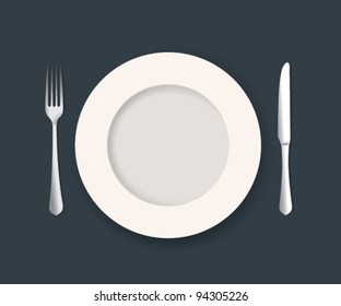 Vector Plate Knife and Fork Set