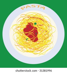 Vector from a plate of pasta.