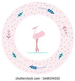 Vector  Plate Print Textile Flamingo Pink Dance Ballet Ballerina Blue Red White Design