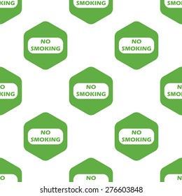 Vector plate with text NO SMOKING in hexagon, repeated on white background
