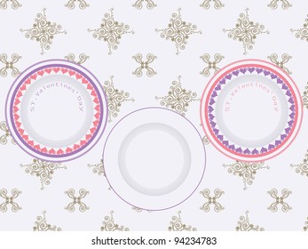 Vector plates Valentine's Day