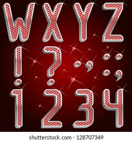 Vector platinum ruby font abc numbers Part 3/4