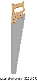 Vector plausible picture of hand tools saw