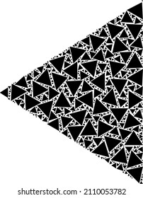 Vector play back icon collage. Play back collage is composed of repeating recursive play back elements. Recursion collage for play back icon.