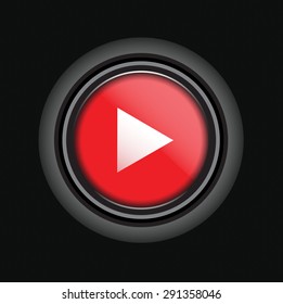 Vector play button design on gray background. Illustration eps 10.