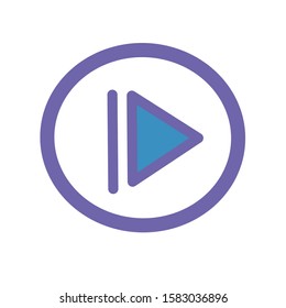 vector play button icon .icon for dark blue and light blue applications